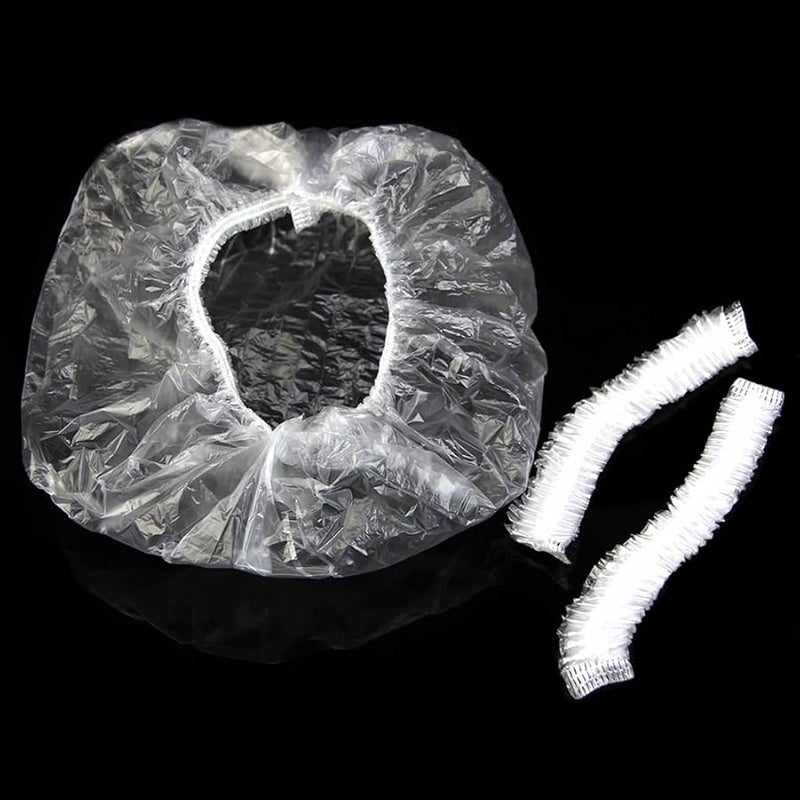 100 Pcs Clear Disposable Shower Caps For Kids Hotel And Home Bathing - Image 1